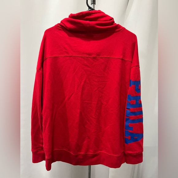NBA Philadelphia 76ers Red Cowl/Funnel Neck Pullover sz Large - Picture 6 of 9